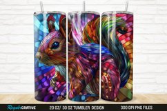 3D Stained Glass Squirrel 20/30oz Skinny Tumbler Product Image 1