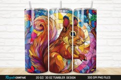 3D Stained Glass Squirrel 20/30oz Skinny Tumbler Product Image 1