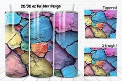 3D Stone Cracked Texture 20/30oz Skinny Tumbler Product Image 1