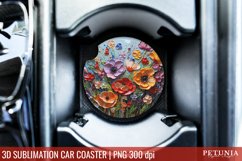 3D sublimation design being used as a 3d car coaster print