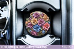 3D sublimation design being used as a 3d car coaster print