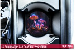 3D sublimation design being used as a sublimation car coaster print