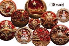 Fantasy Christmas Ornaments Sublimation Bundle PNG / 300 DPI Product Image 9