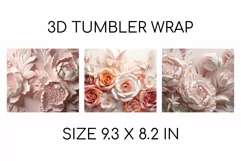 3D Sublimation Tumbler Wrap 3D Flowers Tumbler Designs