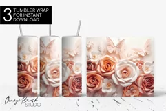 3D Sublimation Tumbler Wrap 3D Flowers Tumbler Designs