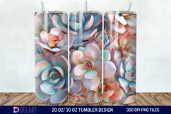 3d Succulent Flowers Tumbler Wrap Product Image 1