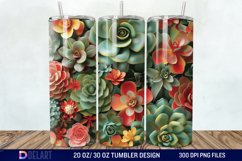 3d Succulent Flowers Tumbler Wrap Product Image 1