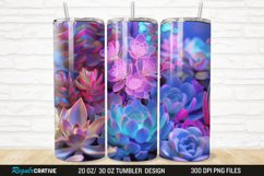 3D Succulent Plants 20/30oz Skinny Tumbler Product Image 1