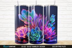 3D Succulent Plants 20/30oz Skinny Tumbler Product Image 1