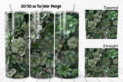 3D Succulent Flowers 20/30oz Skinny Tumbler Product Image 1