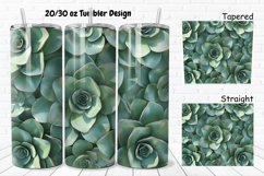 3D Succulent Flowers 20/30oz Skinny Tumbler Product Image 1
