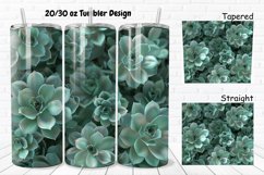 3D Succulent Flowers 20/30oz Skinny Tumbler Product Image 1