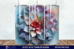 3D Succulent Watercolor Flower Tumbler Wrap Product Image 1
