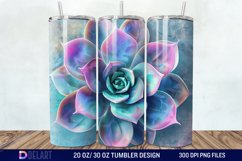 3D Succulent Watercolor Flower Tumbler Wrap Product Image 1