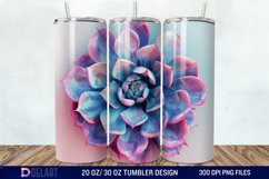 3D Succulent Watercolor Flower Tumbler Wrap Product Image 1