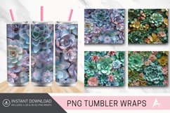 3D Succulents Flowers Tumbler Wrap Product Image 1