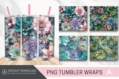 3D Succulents Flowers Tumbler Wrap Product Image 1
