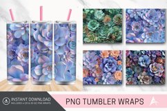 3D Succulents Flowers Tumbler Wrap Product Image 1