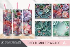 3D Succulents Flowers Tumbler Wrap Product Image 1