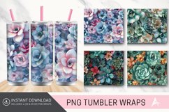 3D Succulents Flowers Tumbler Wrap Product Image 1