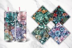 3D Succulents Flowers Tumbler Wrap Bundle Product Image 2