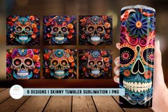 3D Skull Day of the Dead Tumbler Sublimation Wrap Product Image 1