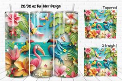 3D Summer Animals 20/30oz Skinny Tumbler Product Image 1