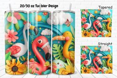 3D Summer Animals 20/30oz Skinny Tumbler Product Image 1