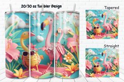 3D Summer Animals 20/30oz Skinny Tumbler Product Image 1