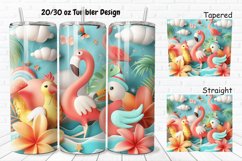 3D Summer Animals 20/30oz Skinny Tumbler Product Image 1