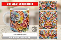 Mug Wrap Design 3D Summer Flowers Product Image 1