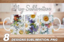 3D Summer Flowers Mug sublimation design Product Image 1