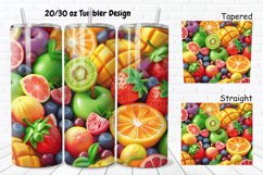 3D Summer Fruits 20/30oz Skinny Tumbler Product Image 1