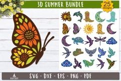 3d Summer Layered SVG Bundle