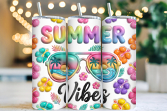 3D Summer Vibes Tumbler Wrap PNG Product Image 1