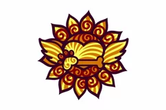 3d sunflower and paw