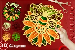 3d sunflower bee kind