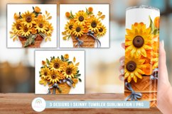 3D Sunflower Flowers Tumbler Sublimation I 3D Tumbler Wrap Product Image 1