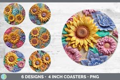 Bundle of six 3D Round Coaster designs.