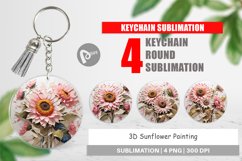 Keychain 3D Sunflower Painting Product Image 1