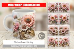 Mug Wrap Design 3D Sunflower Painting Product Image 1