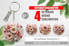 Keychain 3D Sunflower Painting Product Image 1