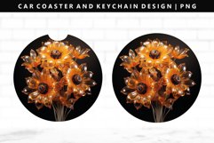 3D Sunflower Car Coaster Design | Car Coaster Sublimation Product Image 1