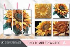3D Sunflower Serenity Tumbler wrap Product Image 1