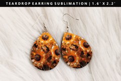 Puff Flower Teardrop Earring Sublimation PNG Design Product Image 3