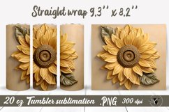 3D sunflower | 3D suflowers Tumbler sublimation Product Image 1