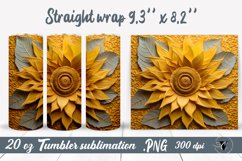 3D sunflower tumbler | 3D flowers Tumbler wrap Product Image 1