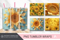 3D Sunflower Tumbler wrap Product Image 1