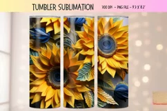 3d Sunflower Tumbler Wrap | Sunflower 3d Tumbler Sublimation