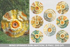 3d Sunflower Wind Spinner | Sublimation Spinner Design Product Image 1